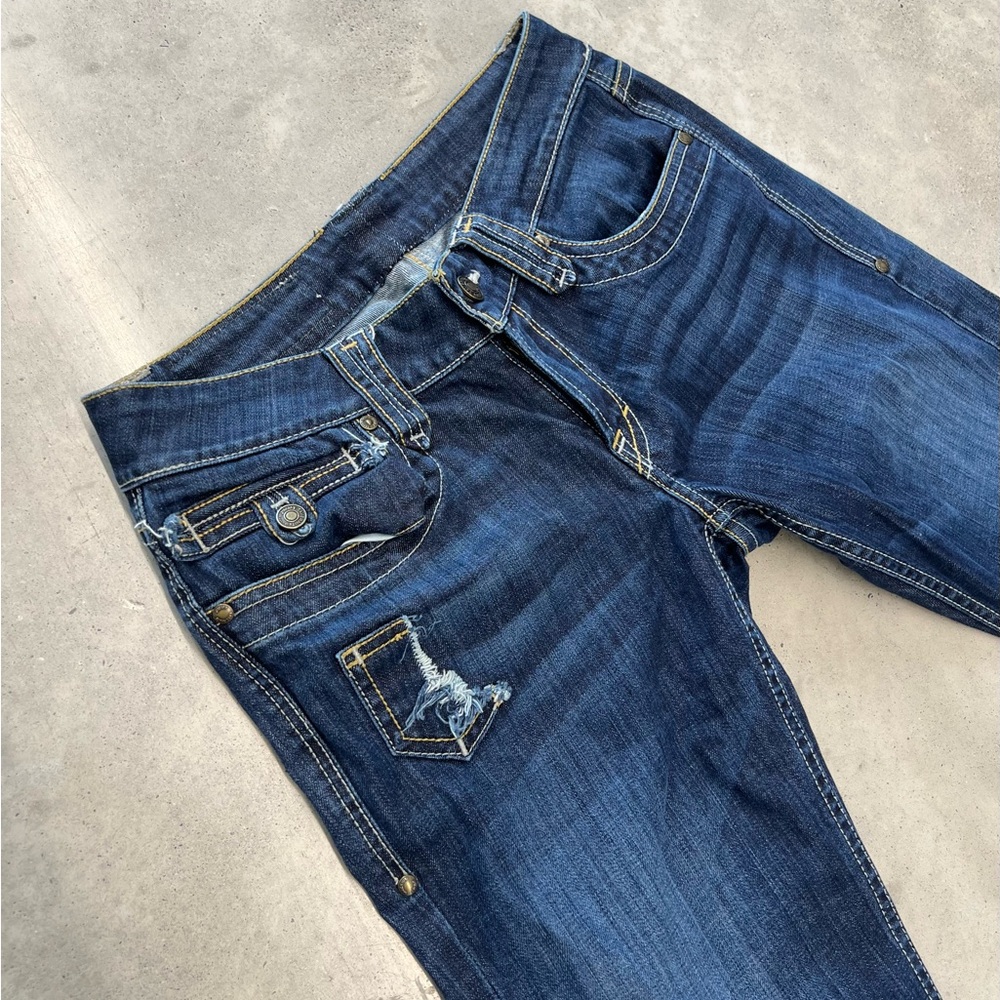 Distressed Bootcut Jeans Dark Wash Women’s Size 28